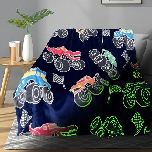 Miniatura 17 de TEHALK Mantas de bebé personalizadas para niños, manta de dinosaurio para niños, manta que brilla en la oscuridad para niños, manta para niños