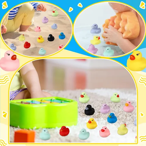 Miniatura 7 de Mini pato de goma a granel, juego de juguetes de baño a granel, mini patos coloridos, juguete de baby shower, decoración de fiesta de cumpleaños