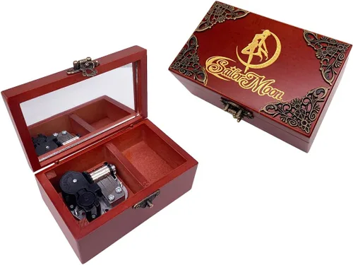 Miniatura 10 de Youtang Caja de Música de Joyería de Nightmare Before Christmas con Espejo, Caja Musical de Madera Grabada con Láser, Caja Musical de Cuerda, Regalo