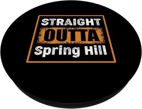 Miniatura 2 de Straight Outta Spring Hill Florida USA Retro Humor Vintage PopSockets Swappable PopGrip