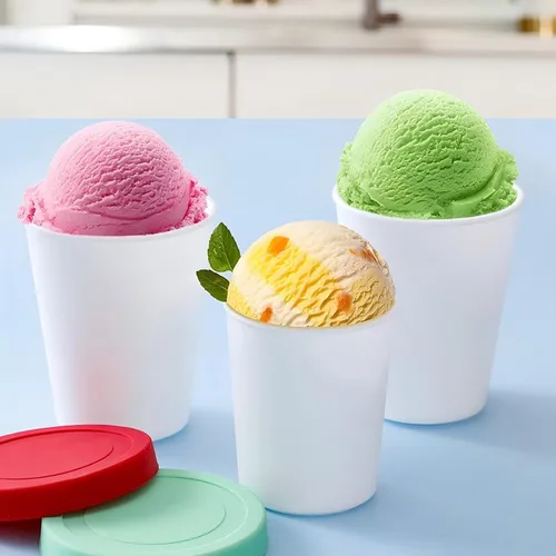 Miniatura 3 de Recipientes para helados de 32 onzas para hacer en casa, recipientes de helado con tapas de silicona, sin fugas, contenedores reutilizables