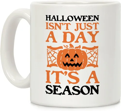 Miniatura 12 de LookHUMAN Taza de Café de Halloween – Halloween Is Meowgical Tazas, Taza de Café Espeluznante Idea de Regalos de Taza, 15 Onzas 10-Blanco