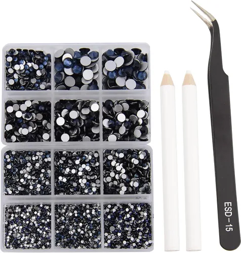 Miniatura 71 de NCB 288 diamantes de imitación de cristal redondos para arte de uñas, con parte trasera plana, para hacer accesorios de bricolaje, zapatos, ropa