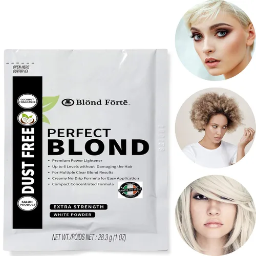 Miniatura 2 de Perfect Blonde - Tinte para el cabello, decolorante en polvo para cabello oscuro, fórmula profesional extra fuerte (3 paquetes de 1 onza), fabricado