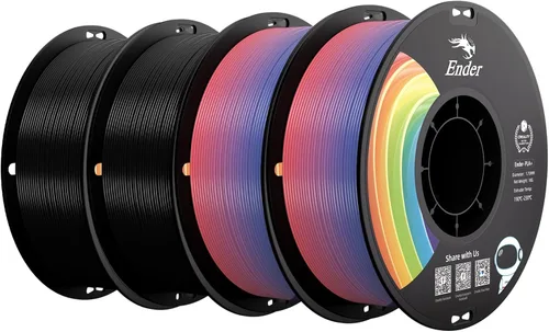 Miniatura 58 de Creality Filamento PLA+ Negro 1.75mm, filamento para impresora 3D de alta resistencia y sin enredos, embalaje al vacío, filamento para impresión 3D