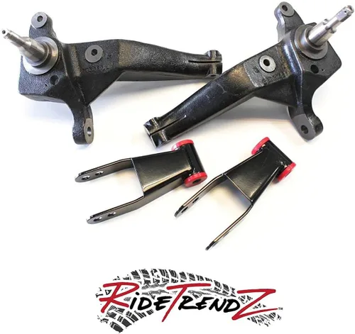 Miniatura 2 de RTZ - Compatible con Ford 98-00 Ranger Pickup Lift Kit de 4" Husillos de hierro de elevación delantera + grilletes de elevación traseros ajustables