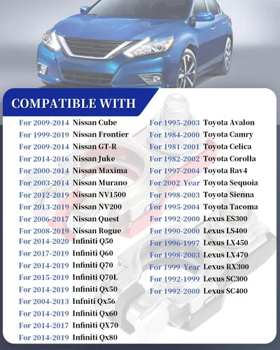 Miniatura 2 de Kit de repuesto positivo y negativo de terminal de batería compatible con Nissan Altima Maxima Rouge Sentra Murano Infiniti Toyota Lexus Reemplazo #