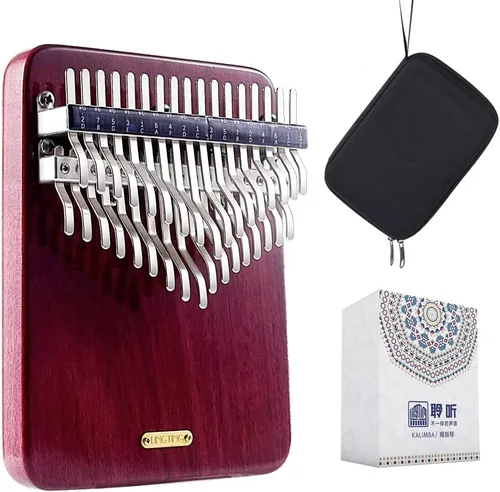 Miniatura 7 de LingTing Kalimba - Piano de pulgar de madera de nogal maciza, 42 teclas, piano cromático Mbira, regalo para adultos principiantes profesionales K42W