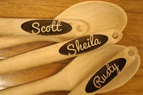 Miniatura 5 de Cuchara de madera grabada personalizada: nombre y mensaje personalizados Regalo para panaderos y cocineros