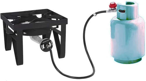 Miniatura 2 de MENSI Manguera reguladora de propano ajustable de 10 pies y 20 PSI con orificio de latón y kit mezclador de aire de 150,000 BTU para hoguera