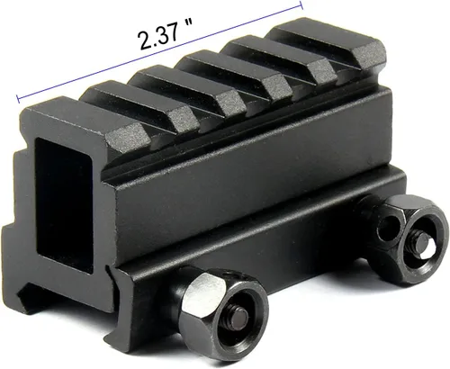 Miniatura 2 de TACFUN Paquete de 3 elevadores medianos y bajos de 1 pulgada de alto y 0.75 pulgadas de alto, 5 ranuras de 0.79 pulgadas, montaje de alcance
