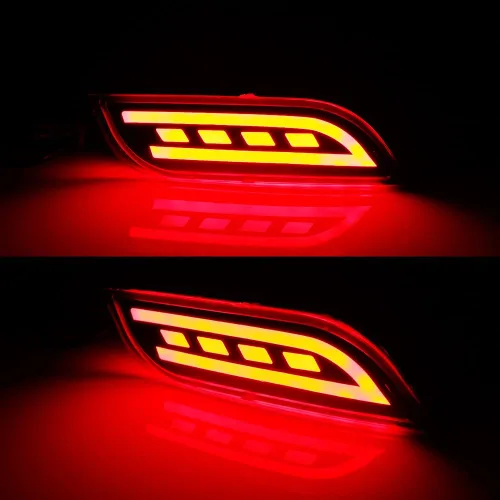 Miniatura 7 de Lente roja LED parachoques trasero reflector luz niebla cola lámpara de freno compatible con Subaru 2008-2014 WRX/STI, 08-up Impreza, 13 en adelante