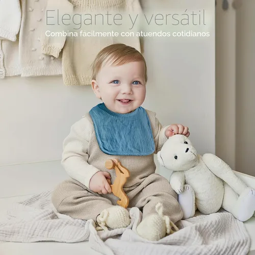 Miniatura 2 de Baberos de muselina para bebés para niños y niñas, baberos de algodón para babeo, baberos ajustables para recién nacidos para babeo y dentición