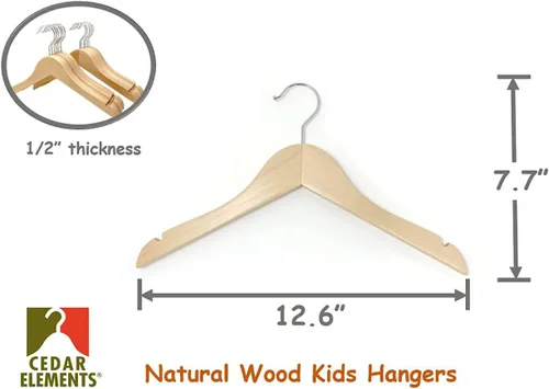 Miniatura 5 de Perchas para niños (madera natural, perchas para bebés/niños pequeños NB-4T)