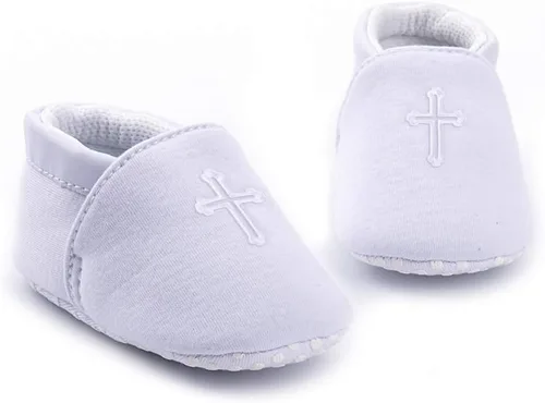 Miniatura 2 de Zapatos de bautizo de cruz suave para bebés y niños pequeños