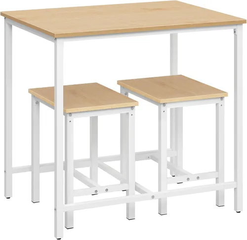 HOOBRO juego de mesa de comedor industrial de 3 piezas, mesa de cocina, comedor para ahorrar espacio para la cocina, comedor, espacio pequeño,