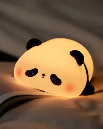 Miniatura 7 de Linda luz nocturna de panda, lámpara de animales, silicona de grado alimenticio, recargable, atenuable en 3 niveles, luz nocturna esponjosa