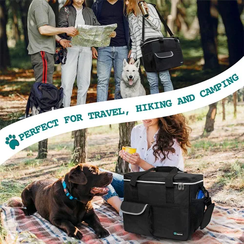 Miniatura 6 de PetAmi Organizador de bolsas de viaje - Bolsa de pañales para perros y gatos con contenedor de alimentos, cuencos y accesorios para campamento