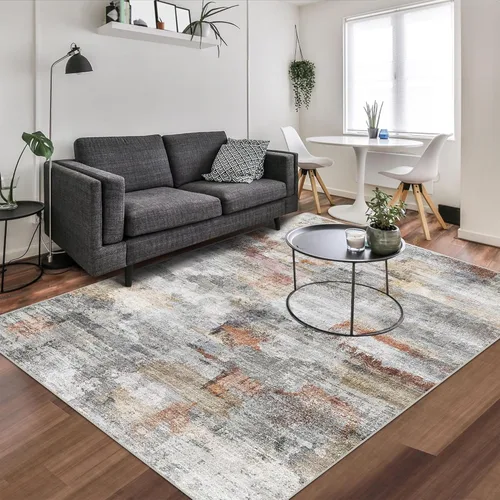 Miniatura 8 de vivorug Alfombra lavable ultra suave de 4 x 6 pies, antideslizante abstracta pequeña, alfombra resistente a las manchas para sala de estar