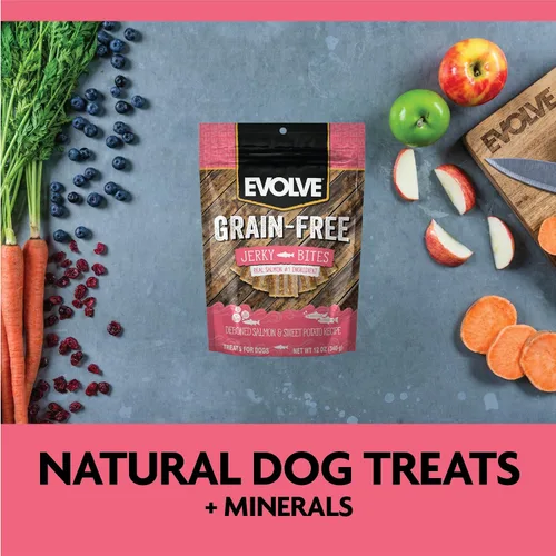Miniatura 7 de Evolve Golosinas para perros de salmón y batata sin granos