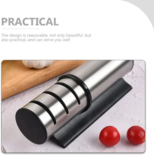 Miniatura 5 de LIFKOME Afilador de cuchillos de tres ranuras para afilar cuchillos de acero opaco para pelar cuchillos de chef de reparación de bolsillo