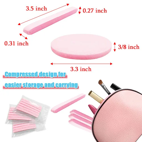 Miniatura 3 de 120 esponjas faciales comprimidas, esponja limpiadora facial, almohadillas de esponja para eliminación de maquillaje, esponja redonda exfoliante