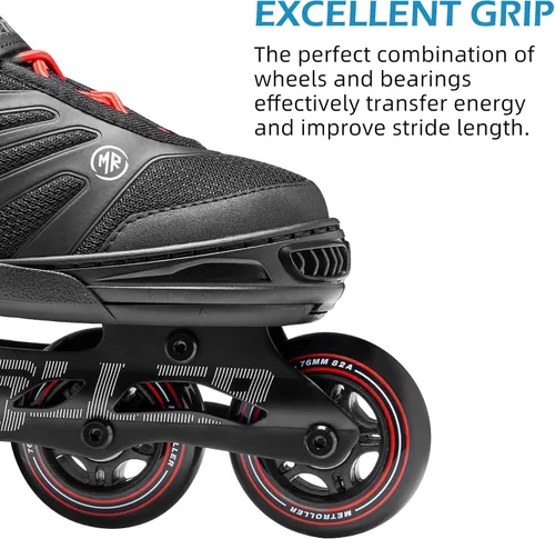 Miniatura 5 de METROLLER Patines en línea para mujeres, patines en línea ajustables para adultos, para adolescentes y niños Rojo