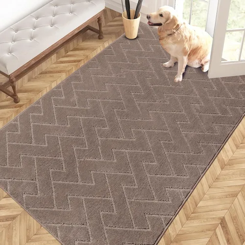 Miniatura 86 de PURRUGS Alfombra de fácil cuidado de 6 x 9 pies, antideslizante, lavable a máquina, tapete para puerta de perro, resistente a las manchas
