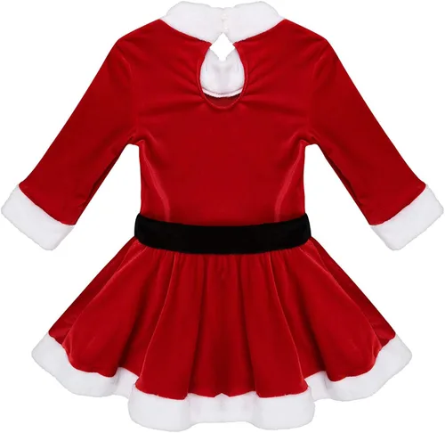 Miniatura 4 de TiaoBug Disfraz de señora Claus para niñas, disfraz de Papá Noel, vestido de fiesta de Navidad, vestido de patinaje sobre hielo, ballet, baile