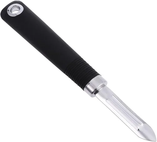 Yardwe Pelador multifuncional de acero inoxidable, pelador de verduras no giratorio para uso en la cocina con agujero para colgar para un fácil