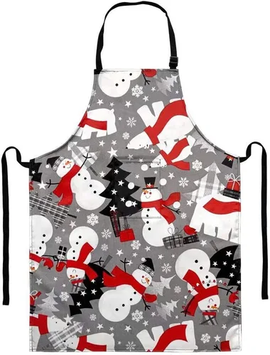 Miniatura 12 de Dellukee Delantal ajustable de cocina con bolsillo para mujeres y hombres, delantales impermeables