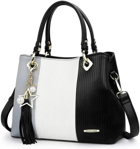 Bolsos para mujer con múltiples bolsillos internos en bonita combinación de colores, bolso de mano para mujer