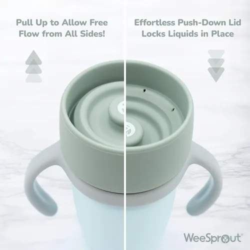 Miniatura 4 de WeeSprout Taza de Entrenamiento para Bebé - Taza con Pitillo de Silicona con Asas Extraíbles para Destete del Biberón - Vasos de Transición a Prueba