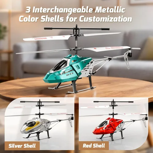 Miniatura 2 de XIKOTEC Helicóptero de control remoto, juguete de helicóptero RC para niños, avión RC de 2.4 GHz con luces LED, juguete volador a control remoto