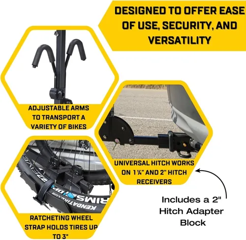 Miniatura 6 de Saris All Star 2 - Soporte para enganche de bicicleta con plataforma segura y fácil de cargar, brazos ajustables, enganche universal, bandejas