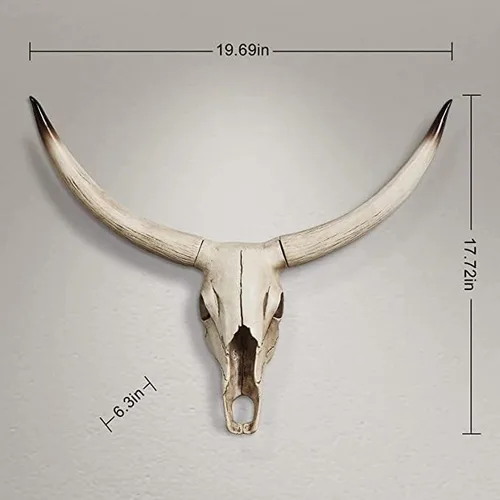 Miniatura 4 de Escultura de pared de cabeza de vaca de simulación retro, taxidermia de imitación, colgante creativo para colgar en la pared, colgante creativo