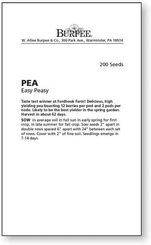 Miniatura 2 de Burpee Easy Peasy Pea Seeds 200 semillas