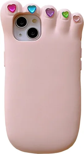 Funda para iPhone 13 Pro Max, fundas 3D Kawaii para teléfono, divertidas y lindas de dibujos animados con pie de uñas decoradas, funda de silicona