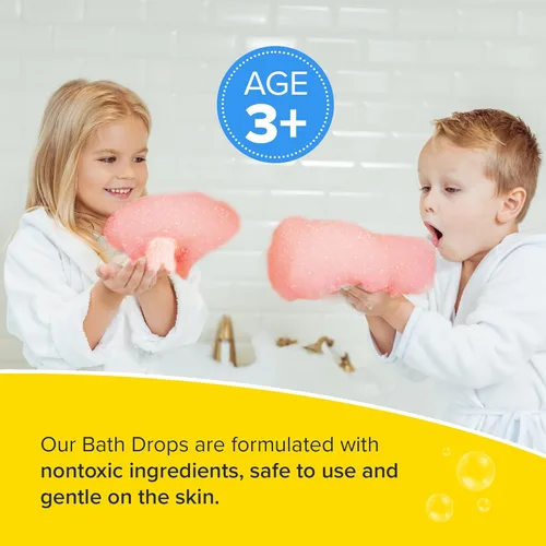Miniatura 3 de Kids Made - Tabletas modernas de color de baño para niños, 150 gotas de baño no tóxicas para niños pequeños, tabletas de color azul, amarillo, rosa