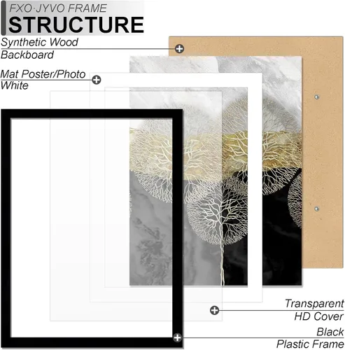 Miniatura 2 de Fxojyvo Marco de Fotos de 4x6, Muestra Foto de 3.5x5 con Paspartú o 4 x 6 Sin Paspartú, Liviano y de Alta Transparencia Marco de 4 por 6 para Pared