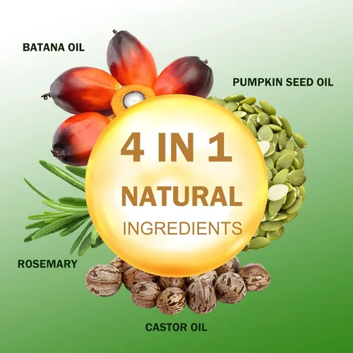 Miniatura 2 de Umex Batana Oil Set para el cuidado del cabello, champú nutritivo y aceite para el cabello 4 en 1, aceites de semillas de romero, ricino y calabaza