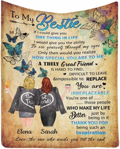 Miniatura 15 de InterestPrint Manta de forro polar suave con memoria personalizada para mejor amiga, personalizada con imágenes y texto para la graduación de tu