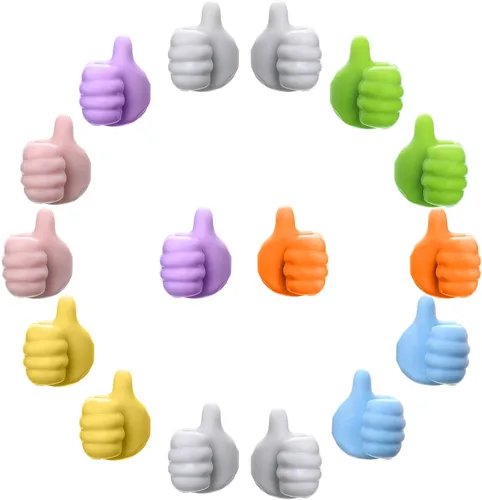 Miniatura 8 de 16 Piezas Ganchos de Pared de Pulgar de Silicona Creativos - Clip de Cable Adhesivo Multifunción, Clips Organizadores de Cable de Pulgar