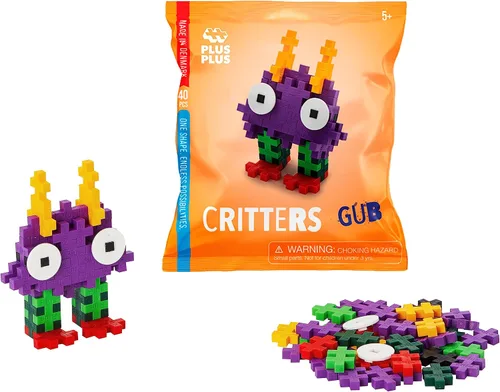 Miniatura 5 de PLUS PLUS Critter Fun Pack, Original - Juego de bloques de construcción de rompecabezas 3D, 160 piezas entrelazadas, actividades divertidas