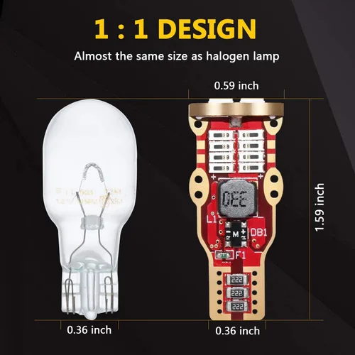 Miniatura 3 de PHINLION Bombillas LED rojas 912 921, Canbus sin errores, T15 904 906 922 W16W LED de repuesto para luces de cúpula de mapa interior o luces