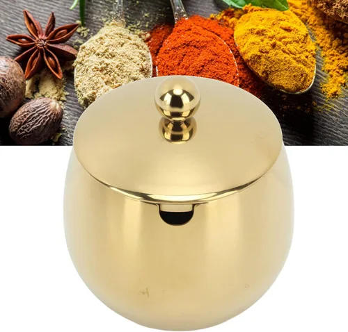 Miniatura 3 de Azucarero con tapa, recipiente para condimentos de cocina, tarro de acero inoxidable, recipiente pequeño para condimentos para el hogar y la cocina