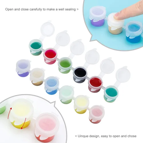 Miniatura 5 de YGAOHF 120 macetas de pintura con tapas, 0.2 fl oz/0.17 onzas, macetas grandes vacías con tapas, contenedor de pintura acrílica fácil de abrir, 20