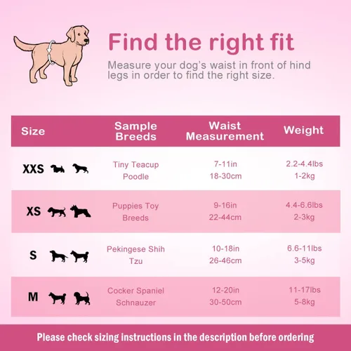 Miniatura 5 de Pañales Desechables para Perras, Pañales para Cachorros con Cintura Elástica Ajustable para Perras o Gatas en Celo, Incontinencia, Pañal