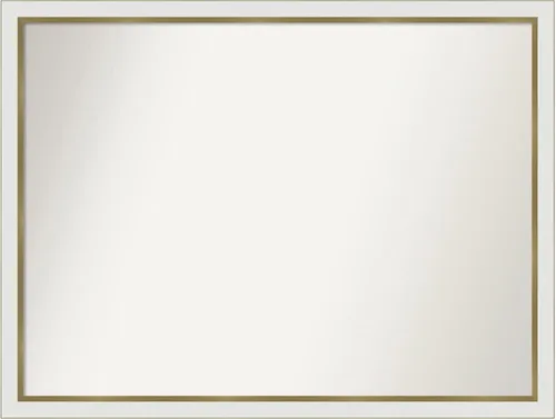 Miniatura 98 de Amanti Art Espejo de baño blanco para sobre el fregadero, 30 x 35 pulgadas, espejo de tocador rectangular estrecho de Eva de oro blanco, marco