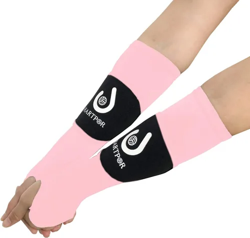 HARTPOR Mangas de brazo de voleibol que pasan las mangas del antebrazo con almohadilla de protección y agujero para el pulgar para los jóvenes,
